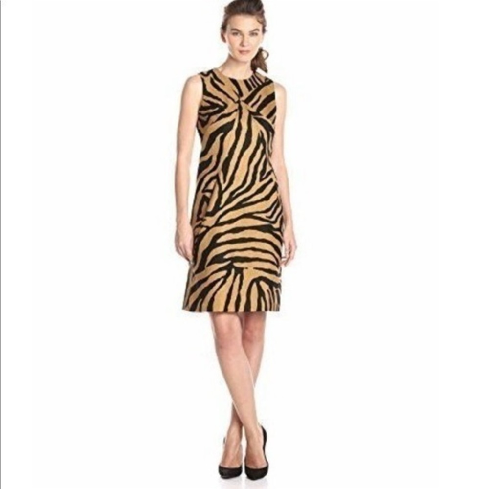 Anne Klein Tribal Print Linen Shift Dress, Size 8